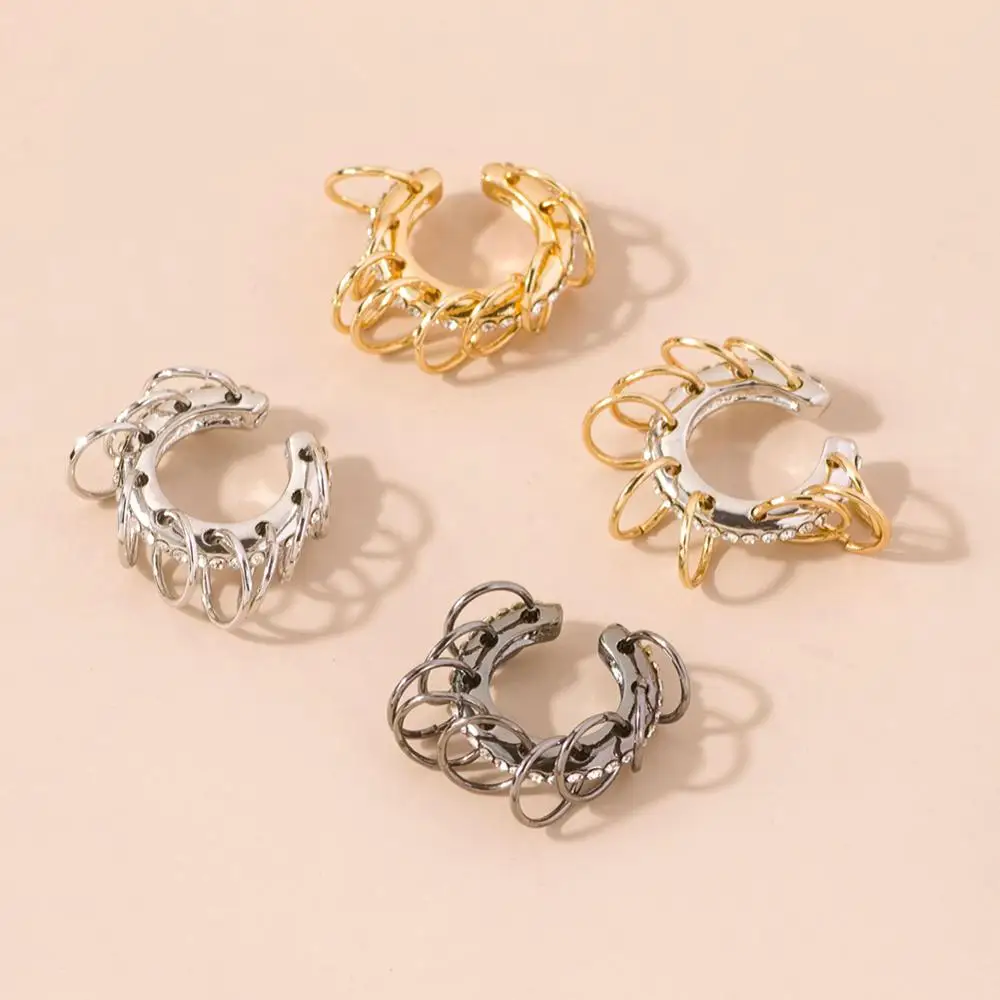 Крупные серьги клипсы для ушей 1 шт. рок драк серый большой шип заклепки одинарные