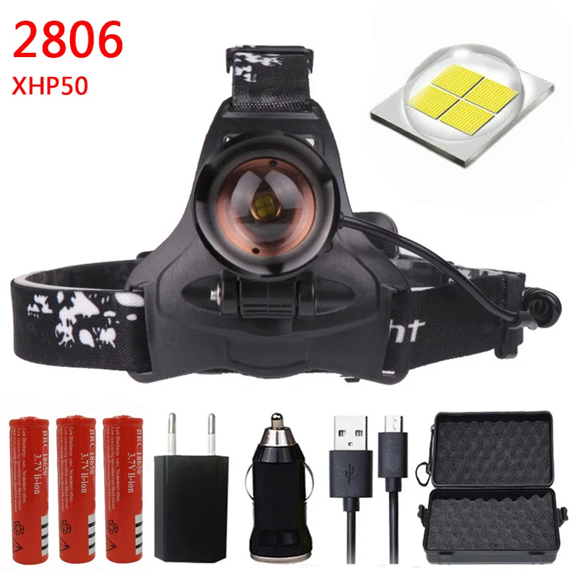 Option D Litwod Z40 2608 чип XHP70.2 фара 30000lm мощная светодиодная фара налобный регулируемый светильник фара XHP50 фонарик Фонарь - Испускаемый цвет: Option D
