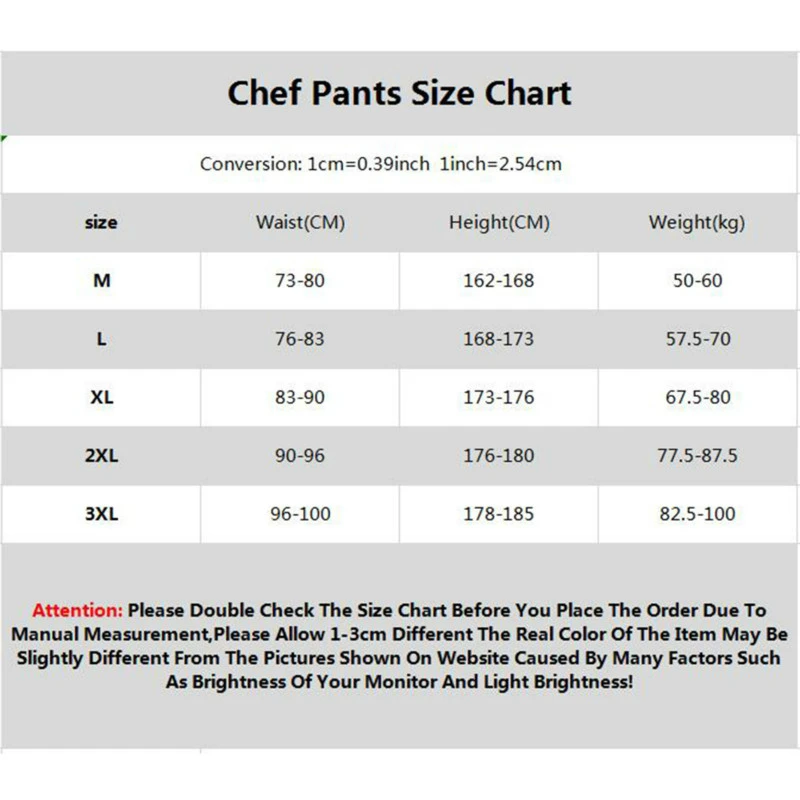

Black Chef Pant Unisex Kitchen Restaurant Uniforms Costumes Breathable Hotel Cafe Bakery Cook Clothing Food Service Trousers