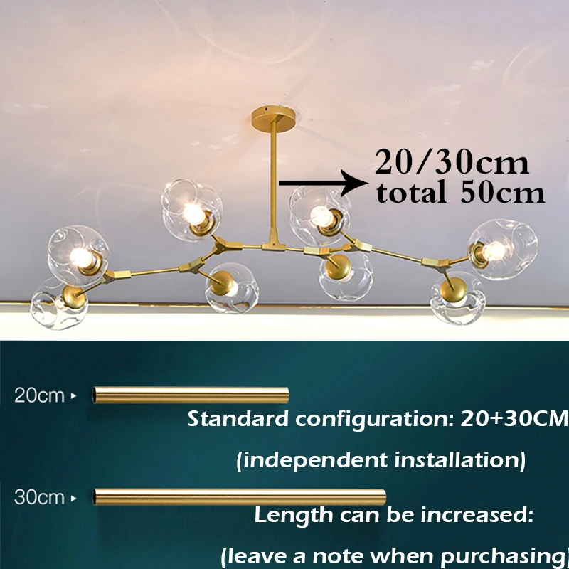 Candelabros modernos para sala de estar, lámpara colgante con bola de cristal de estilo nórdico para decoración interior y cocina