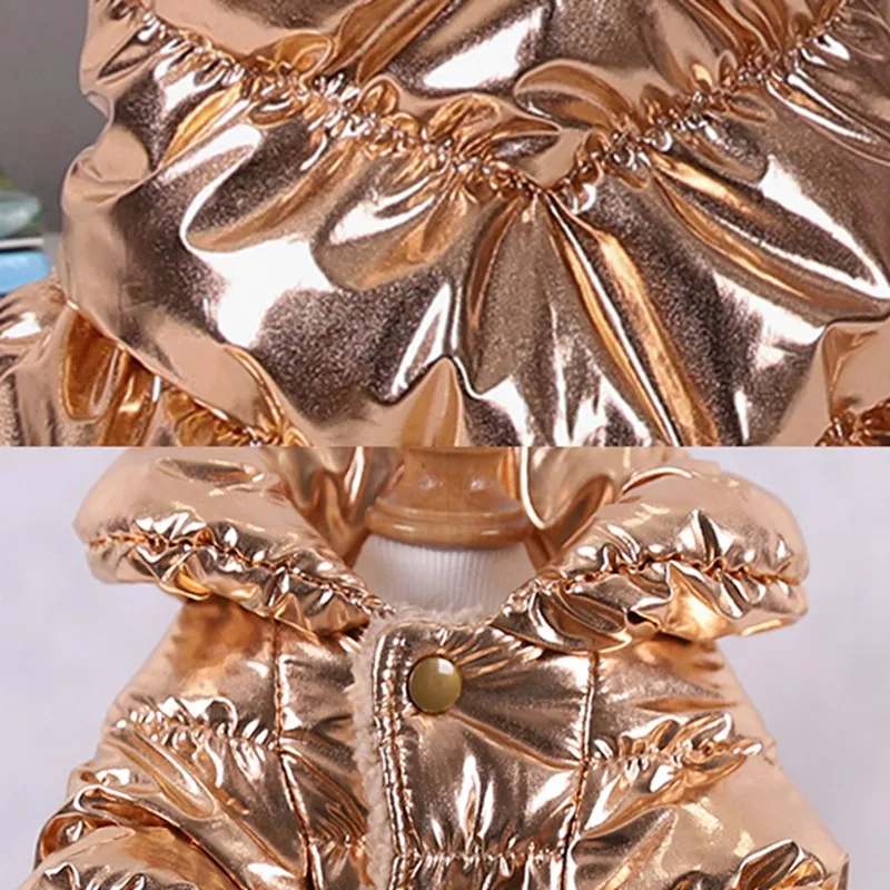 Теплая зимняя одежда для собак воротник ветрозащитные комбинезоны пуховое