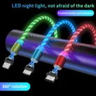 Магнитный кабель USB Type-C, Micro USB, со светодиодной подсветкой, для Iphone, Samsung, Xiaomi Мобильный телефон