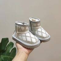 2020 new winter kids snow boots string bead rhineston children boots plush warm shoes fashion girls boots baby toddler shoes