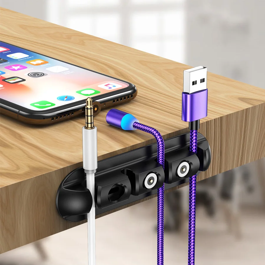 Магнитный держатель кабеля Fonken Usb зажимы для клейкие настольные самоклеящиеся
