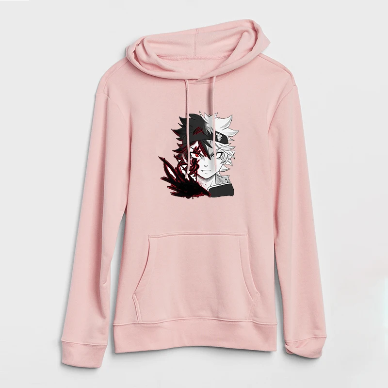 

Японская забавная Женская хлопковая толстовка с капюшоном манга Аста с черным клевером, топ с графическим рисунком в стиле Харадзюку, уличн...