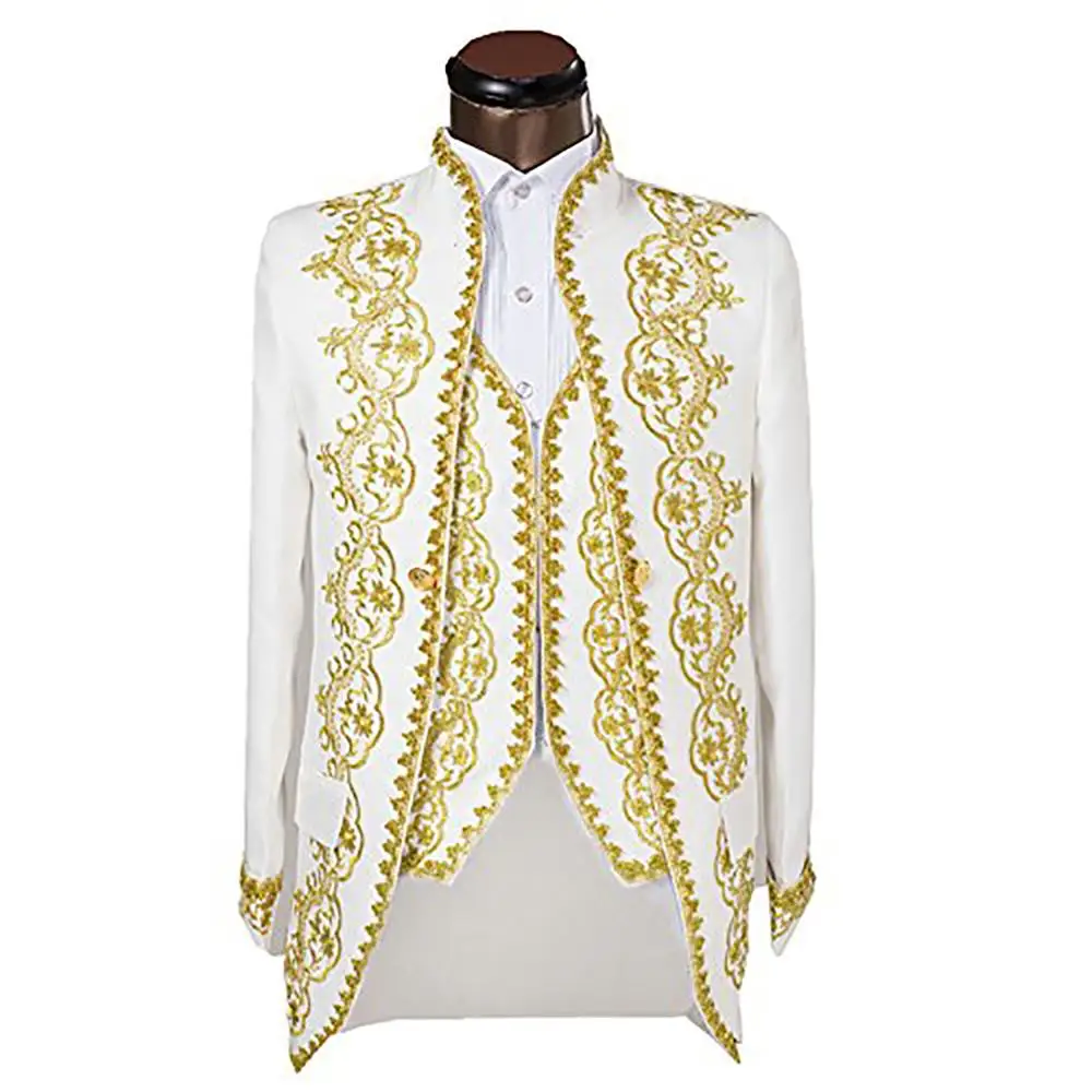 Мужской облегающий Блейзер жакеты жилеты и брюки с воротником стойкой