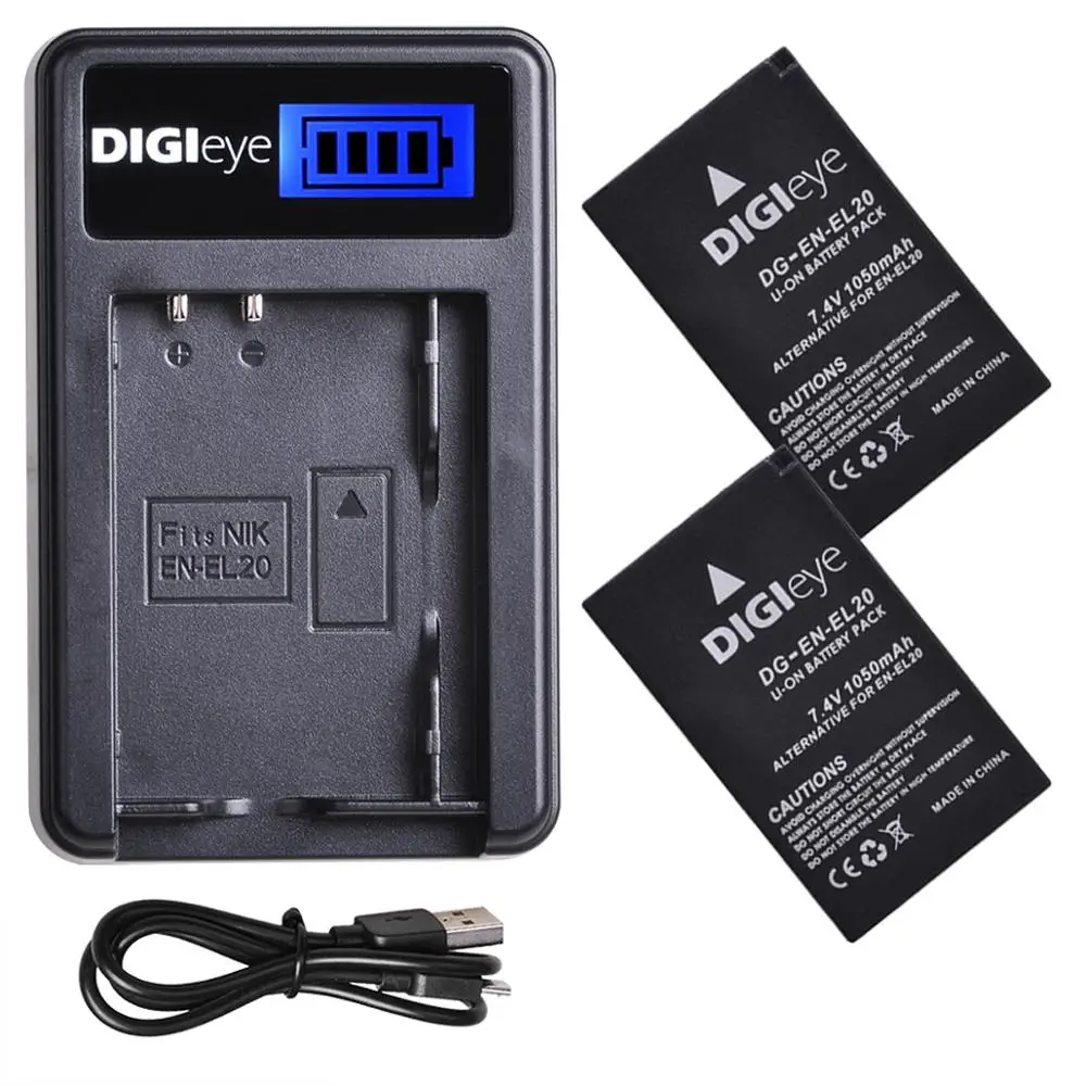 2X EN EL20 EL20A аккумулятор + ЖК Зарядное устройство USB для Nikon Coolpix P1000 1 J1 J2 J3 S1 W1