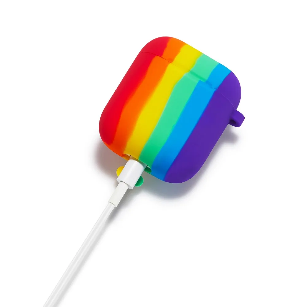 

Soft Silicone Case for Airpods1 2 Pro Rainbow Colors Cute skin feel Protective Case for Apple airpods pro Headset Accessories