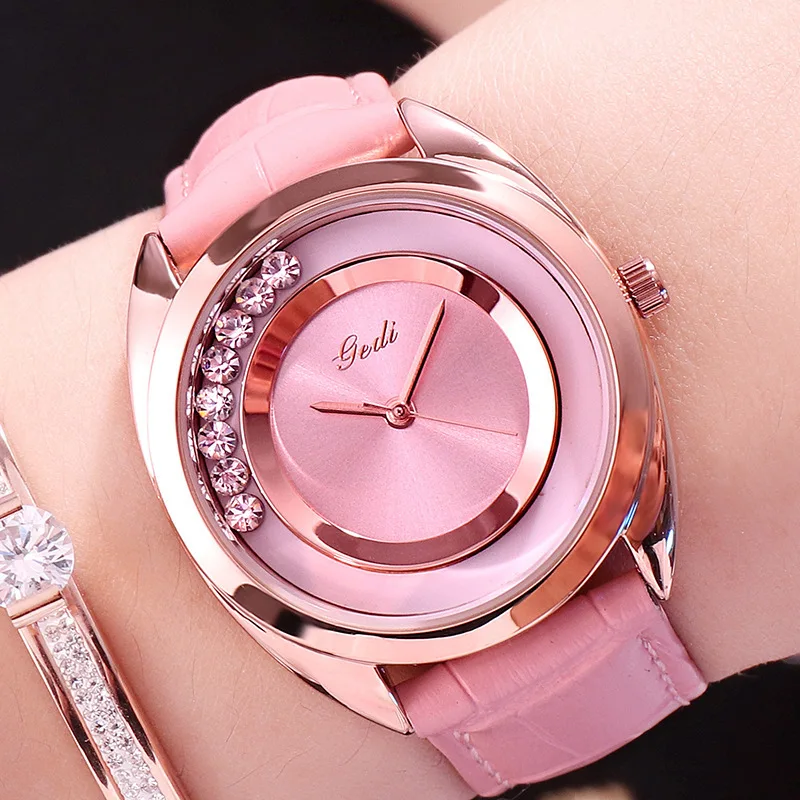 Роскошные женские часы 2020 розовые золотые стильные наручные водонепроницаемые
