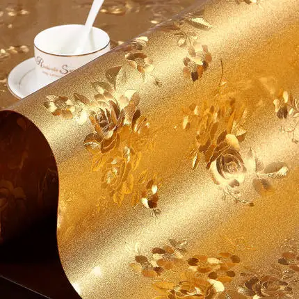 golden flower Европейские роскошные золотые цветные скатерти из пластика ПВХ водонепроницаемый маслонепроницаемый подкладка для кофейного столика коврик для стола вечерние украшения стола на заказ - Цвет: golden flower