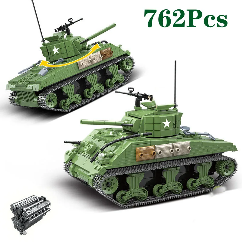 Новинка 2019 Военная серия Вторая мировая война США M4 модель танка Sherman