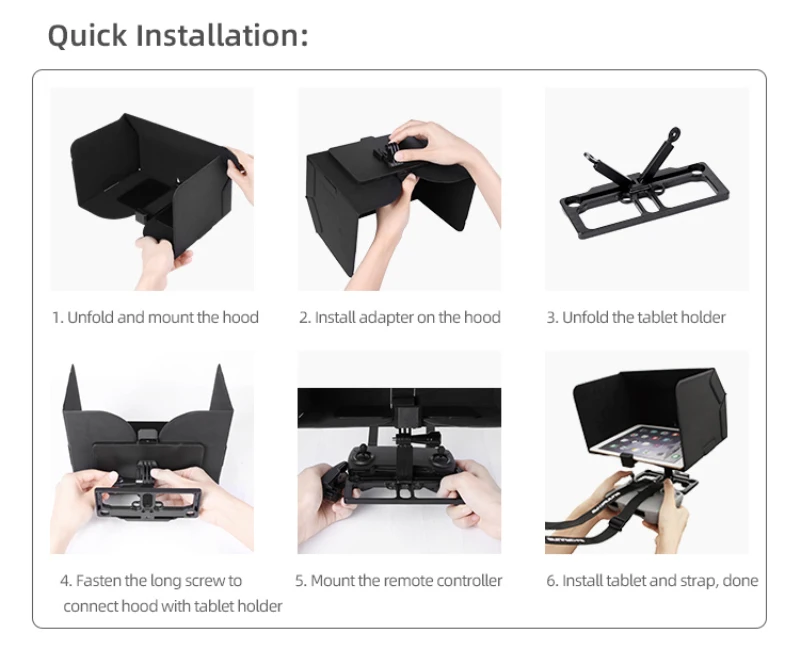 

Sunnylife 2in1 Remote Controller Tablet Holder With Sun Hood Neck Strap Adjustable For Mavic Air 2 Mavic Mini Pro 2 Air