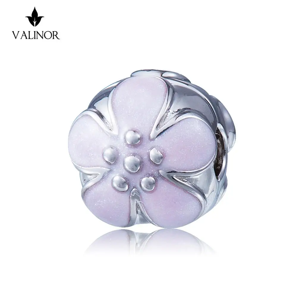 Белые цветы вишни могут быть открыты серебряные бусины 925 пробы амулеты подходят