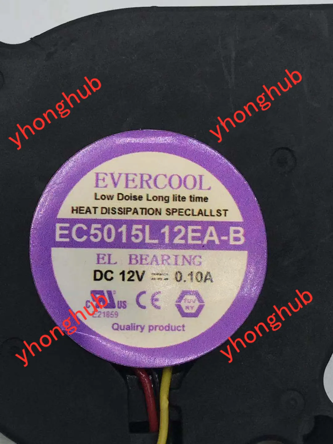 Вентилятор охлаждения сервера EverCool EC5015L12EA B постоянный ток 12 В 0 10 А 50x50x15 мм 3