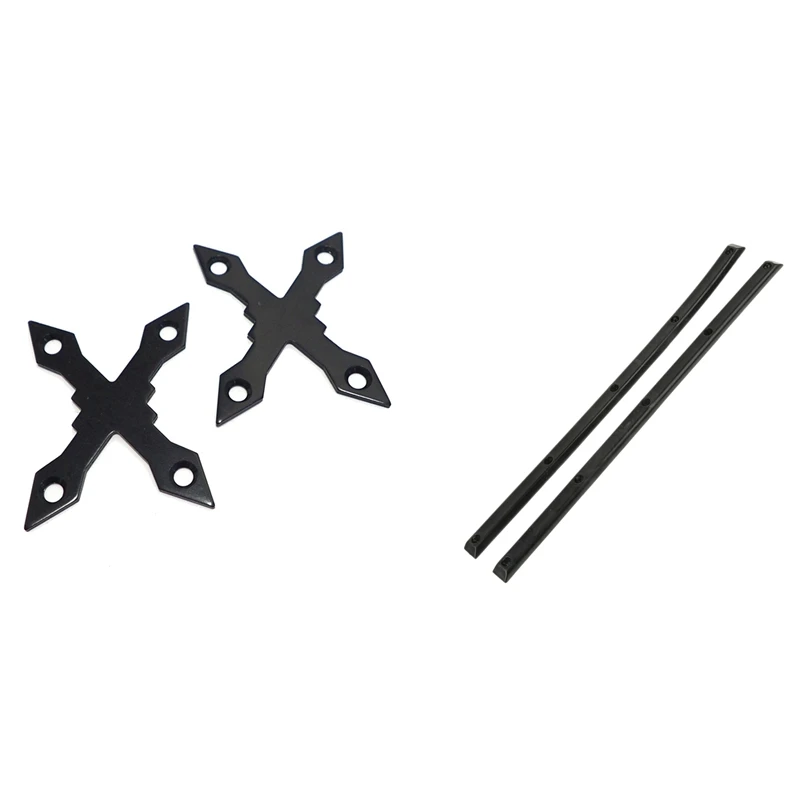 

2 Pcs Protective Gaskets Screw Pads & 1 Pair Longboard Skateboard Rails Edge Protect with 10 Mounting Screws
