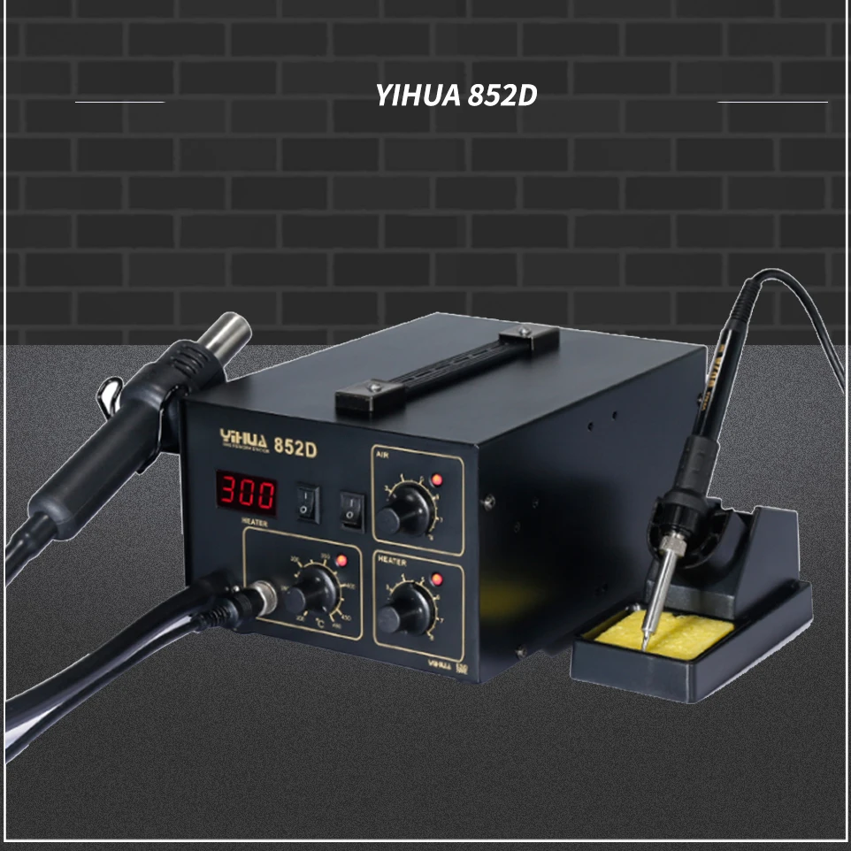 YIHUA 852D BGA наладочная станция 2 в 1 SMD паяльная с источником питания постоянного тока