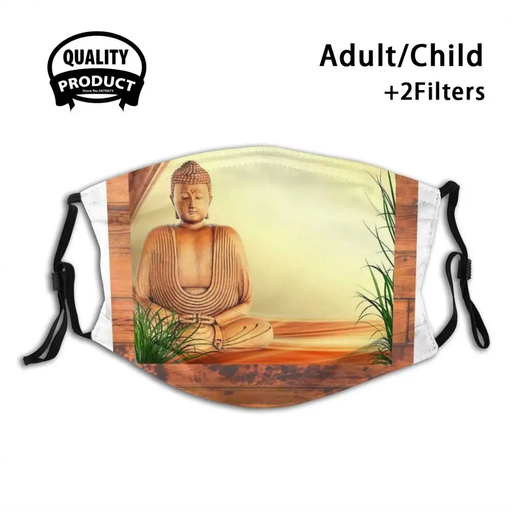 

Внутренняя тишина Анти-пыль маска для лица с моющимся фильтром Многоразовые моющиеся Будды Буддизм коричневый сад Yogga Фитнес спокойного от...