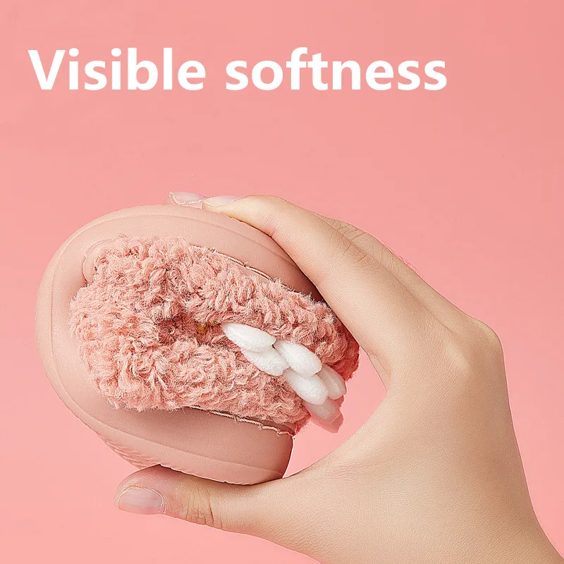 Cute Cartoon Dinosaur Winter Women Slippers Warm Cotton Plush Unisex House  Shoes Female Soft Anti-Slip Shoes Zapatillas Mujer