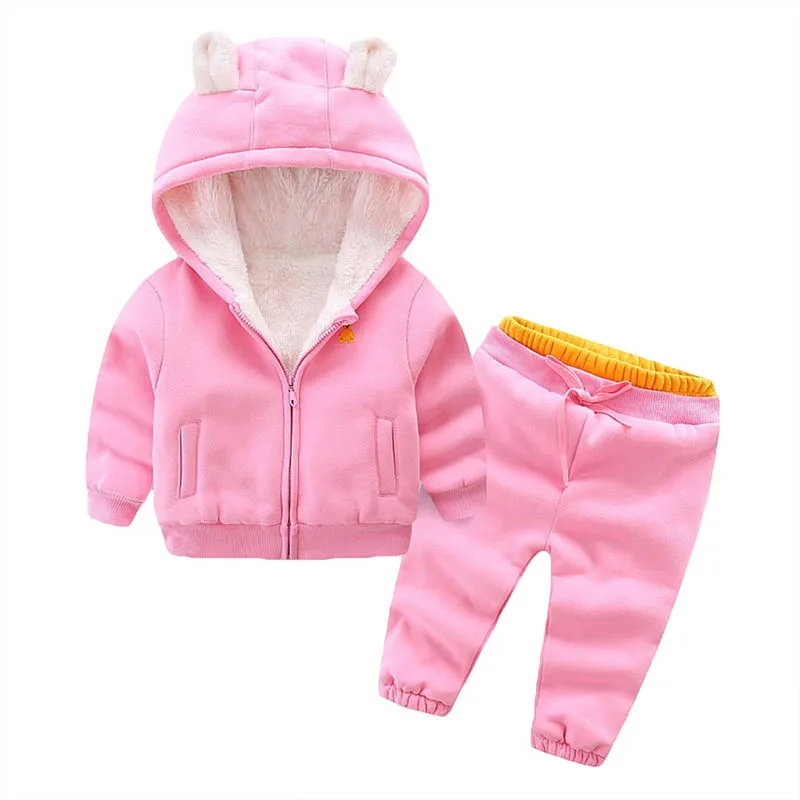 Осенне зимний комплект одежды для мальчиков и девочек Детский флисовый костюм
