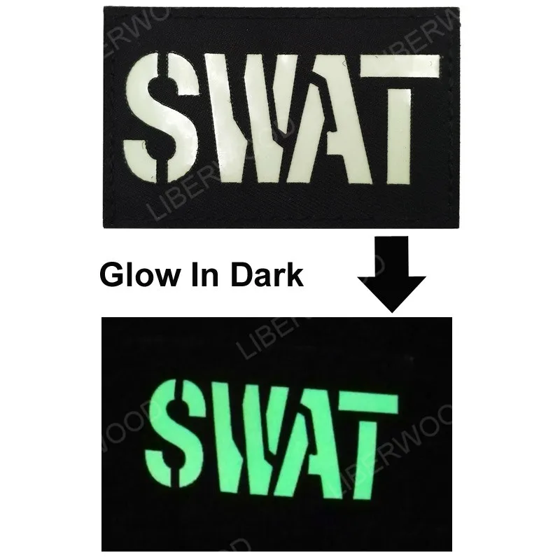 SWAT GLOW IN DARK Лазерная резка мозолей армейская тактическая полиция SWAT Каратель патч Мультикам для поддержания боевого духа отражающая вставка значок - Цвет: SWAT GLOW IN DARK