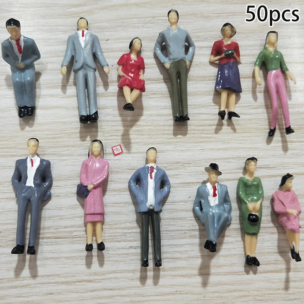 

50Pc Plastic Models People Sitting Standing Figures Miniature Figure Toy Figurines Model Toy Garden Decor
