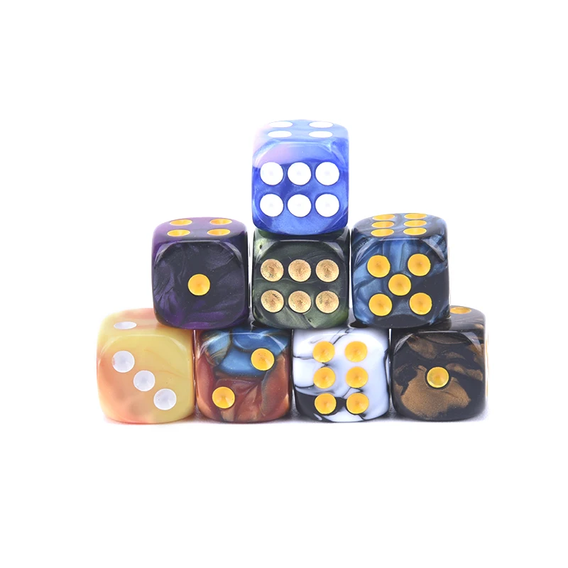 

10pcs Six Sided 12mm Acrylic Transparent Cube Round Corner Portable Table Playing Games Drinking Dice