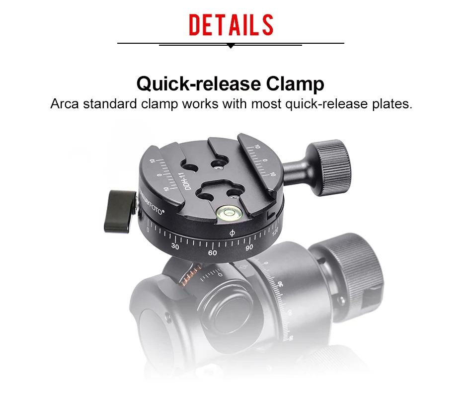 SUNWAYFOTO GH-PRO II tripod gear head panoramic head for dslr camera panorama head arca swiss with one free quick release plate