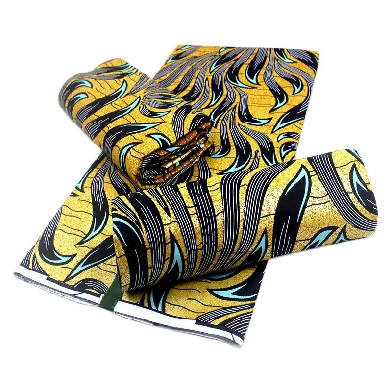 

New Style Ankara African Wax Fabrics Nigerian Wax Print Fabric High Quality African Ghana Golded Wax Fabrics For Patchwork 0604