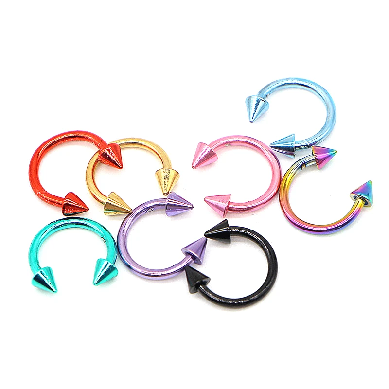 1 Piece Nose Ring Colorful Red Yellow Transparent Body Acrylic Hoop Stainless Steel Septum Piercing Women Sexy Jewelry | Украшения и