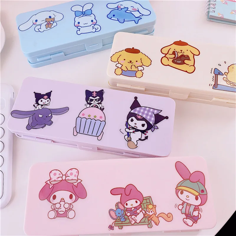 

Cartoon Rabbit Cinnomoroll Dog Double Layer Pencilcase Pencil Case Pencil Box School Office Pen Bag Stationery 311