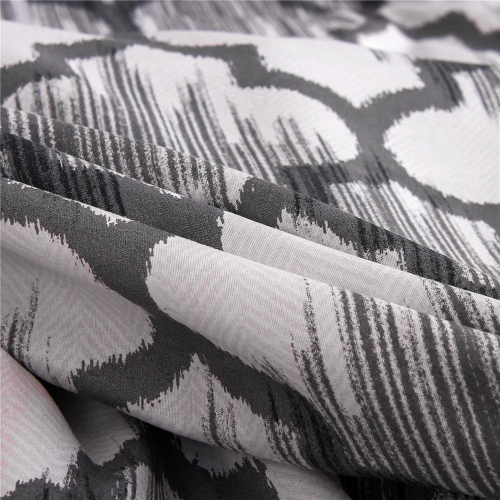 

Simple Style Bed Linen Set Gray Grid Reactive Printing Bed Duvet Cover Set Quilt Cover Pillowcase US King Size Bedding Set