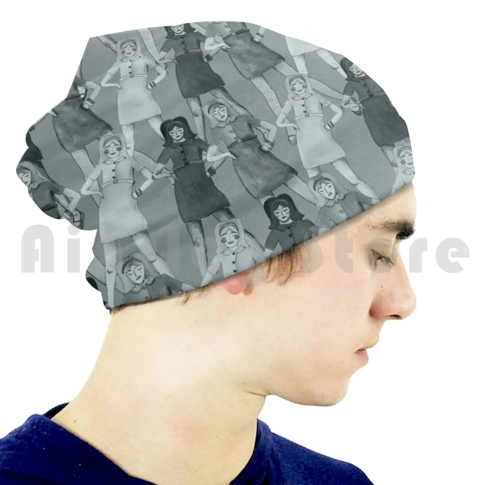 Трикотажная Шапка-бини с газетами для девочек в стиле хип-хоп |