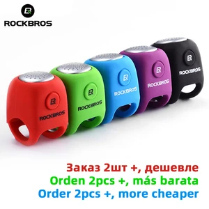 ROCKBROS Electric Cycling Bell 90 dB Horn Rainproof MTB Bicycle Handlebar Silica Gel Shell Ring Bike Bell Bicycle Accessories