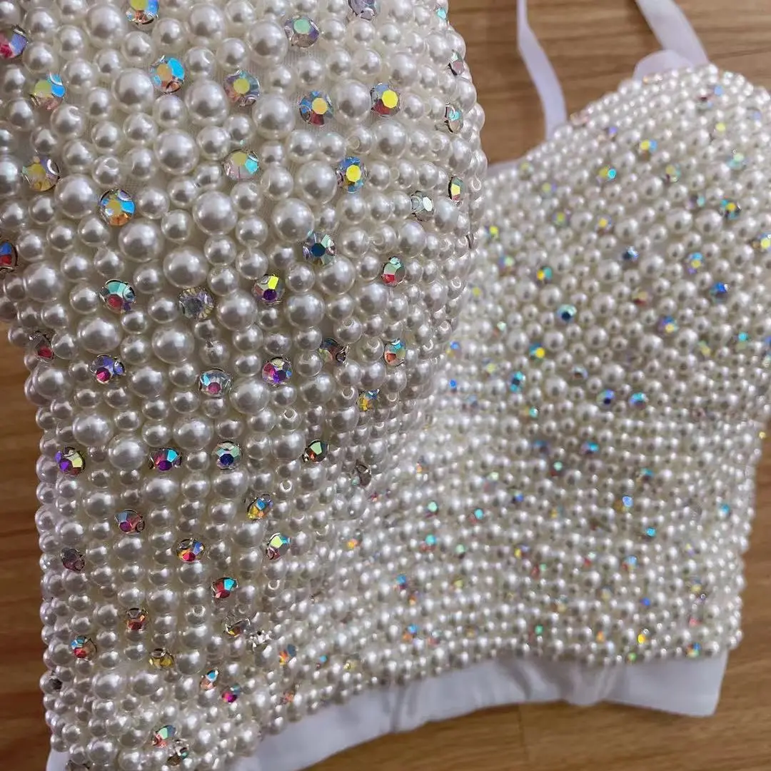 Высококачественные Hand Made жемчуг драгоценный камень алмаз Bralet Для женщин