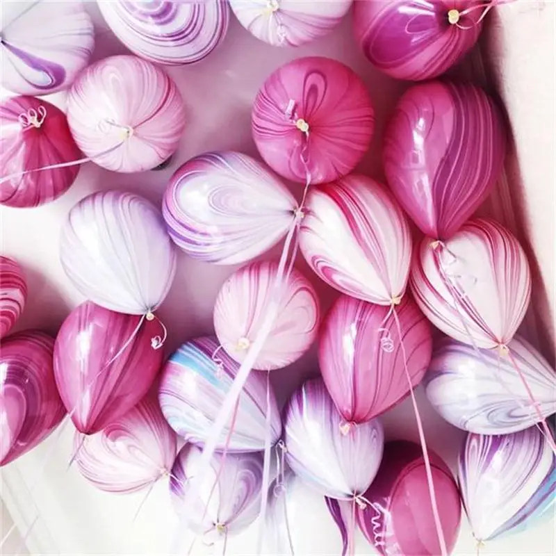 

9pcs Colorful Wedding Valetine's Day Agate Marble Balloons Decoration Baby Shower Birthday Party Agate Decor Supplies