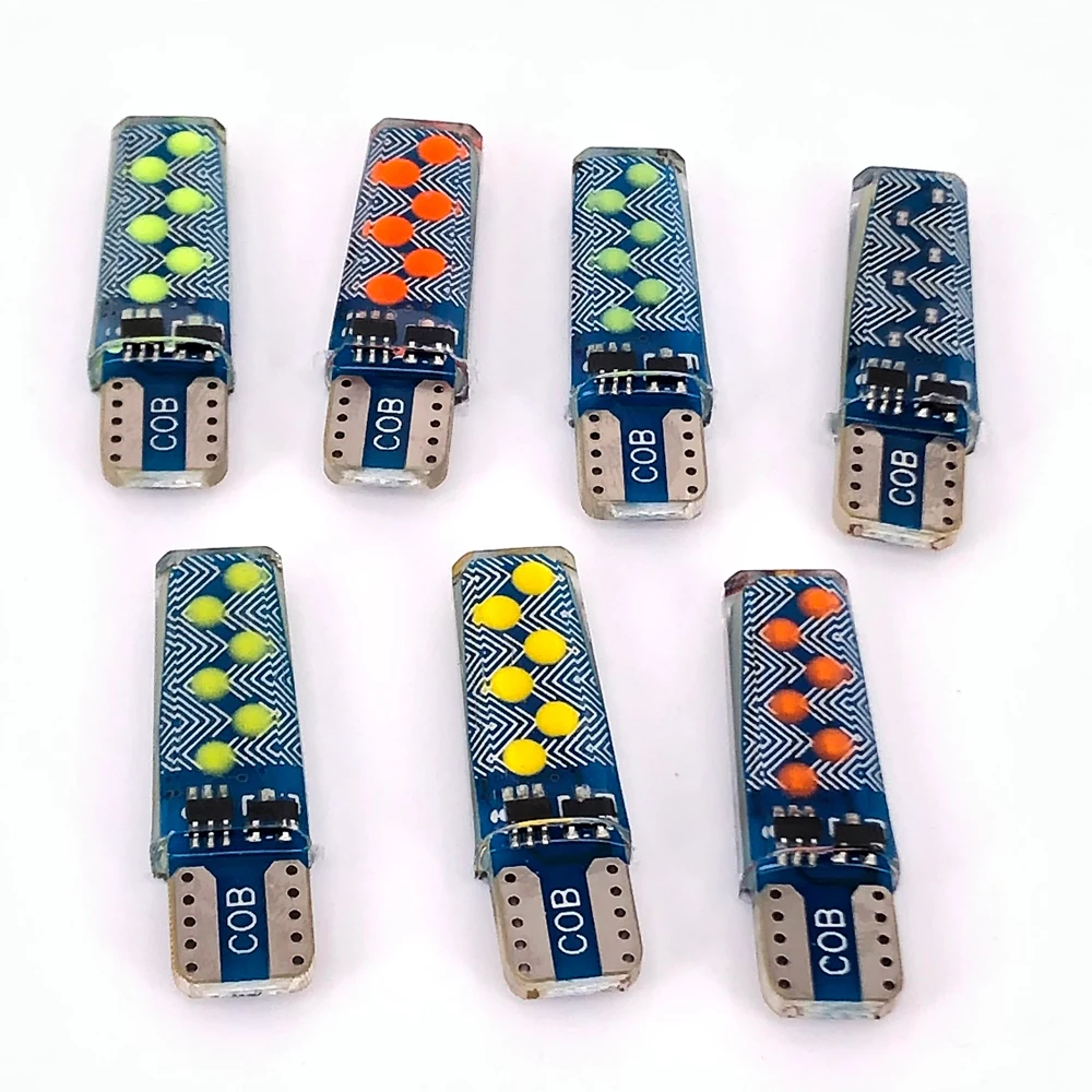 

100 шт. вспышка W5W T10 стробоскоп COB 12 SMD Светодиодная парковочная лампа автомобильная лампа с клиновидным цоколем лампы для габаритных огней ...