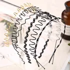 Резинки для волос мужские и женские, черные, волнистые, в стиле хип-хоп