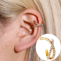 u shaped ear clip retro diamond stud earrings simple single for women girls daily party wedding fashion jewelry gifts accessory