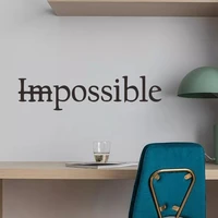 motivation quote words impossible wall decal bedroom possible inspiring letters vinyl wall stickers office room decoration