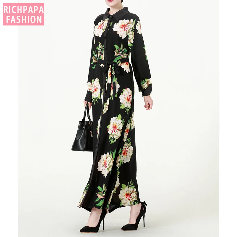 Женское шифоновое платье рубашка в стиле бохо длинное африканском с цветочным