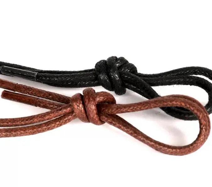 Waxed Cotton Round Shoelaces Leather Shoes Boots lace Waterproof ShoeLaces Shoestring Rope String Cord Black Brown Gray Red Blue
