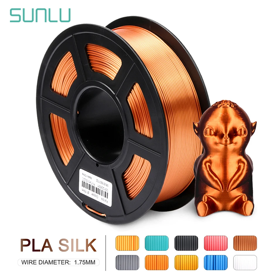 Filamento de Seda do Pla Textura de Seda Filamento do Pla para a Impressão da Impressora Sunlu Materiais Lisamente 3d 1.75mm 1kg