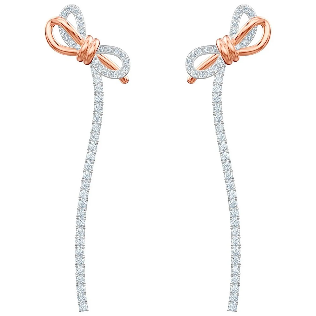 

ERIN High quality swa1:1 fashion bow two-color three-dimensional wide Y-shaped Long Necklace Set