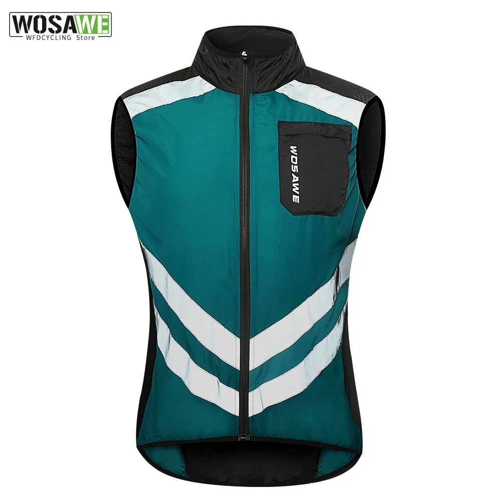 

WOSAWE Cycling Vest Cycling Jacket Men Short Wind Bike Jersey Visibility Jacket Light Waistcoat MTB Road Bike Gilet