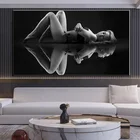 Скандинавская обнаженная женская Картина на холсте прозрачная отражающая фигурка Плакаты HD печатная Современная Настенная картина для фотографий