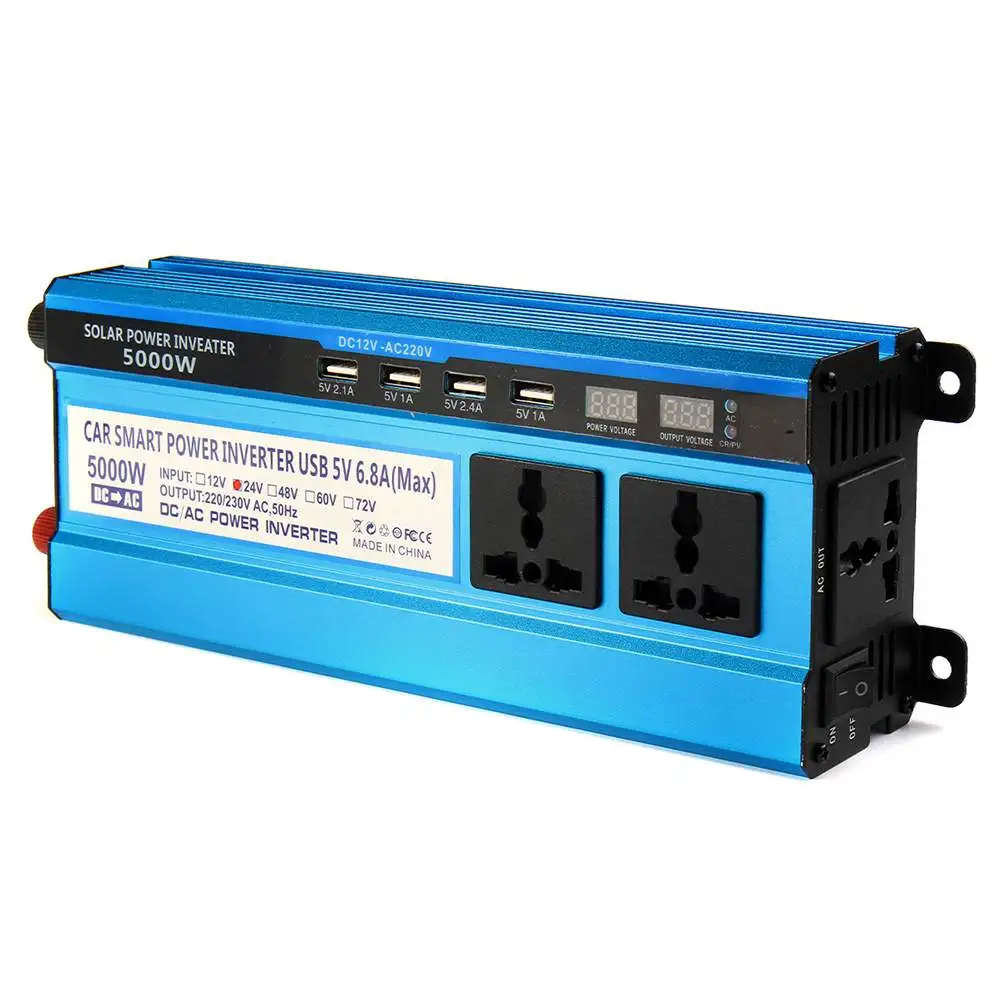 

5000W Solor Power Inverter Car Power Inverter 4 USB Inverter Charger 220V Voltage Transformer Adapter Charging Converter