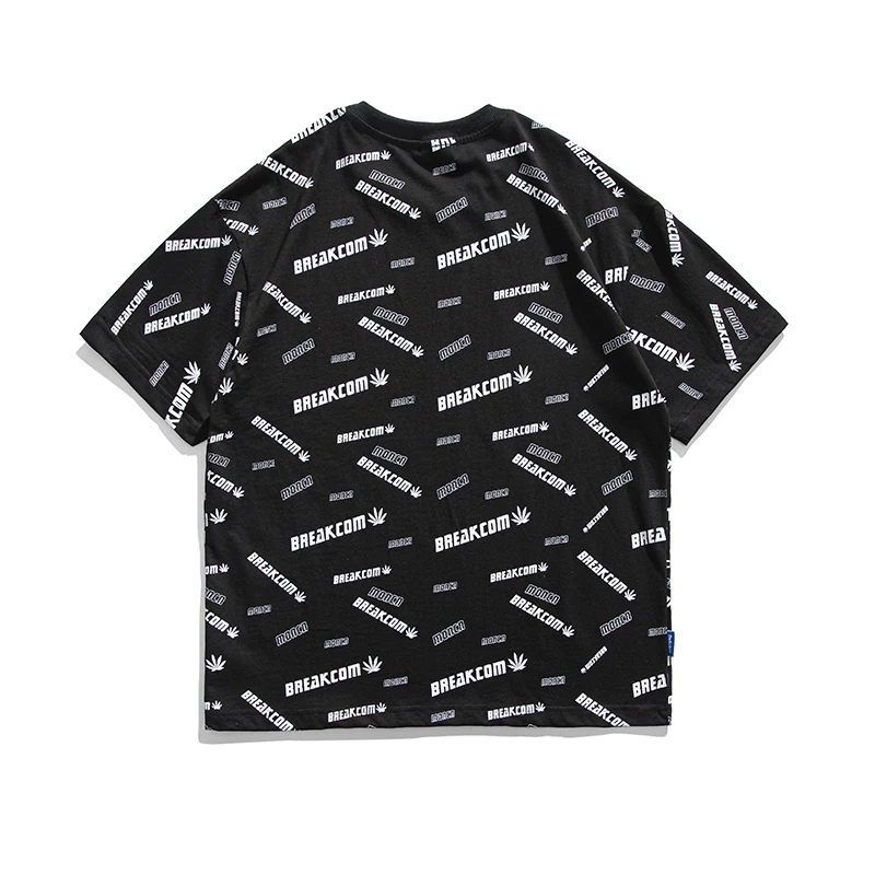 

RHYMONSTER Full Letter Printed T-Shirts 2021 Hip Hop Fashion Baggy Short Sleeve Tshirts Mens High Street Loose Casual Tops