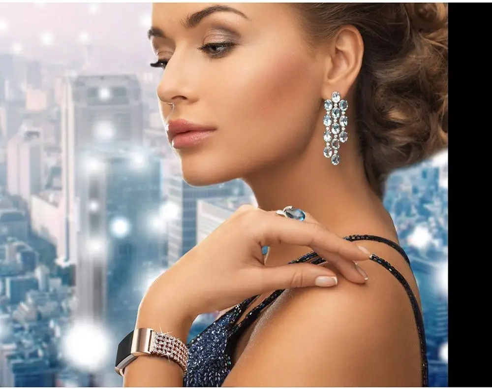 OULUCCI металлический бриллиант для Fitbit Charge 3 ремешок Женский сменный Браслет