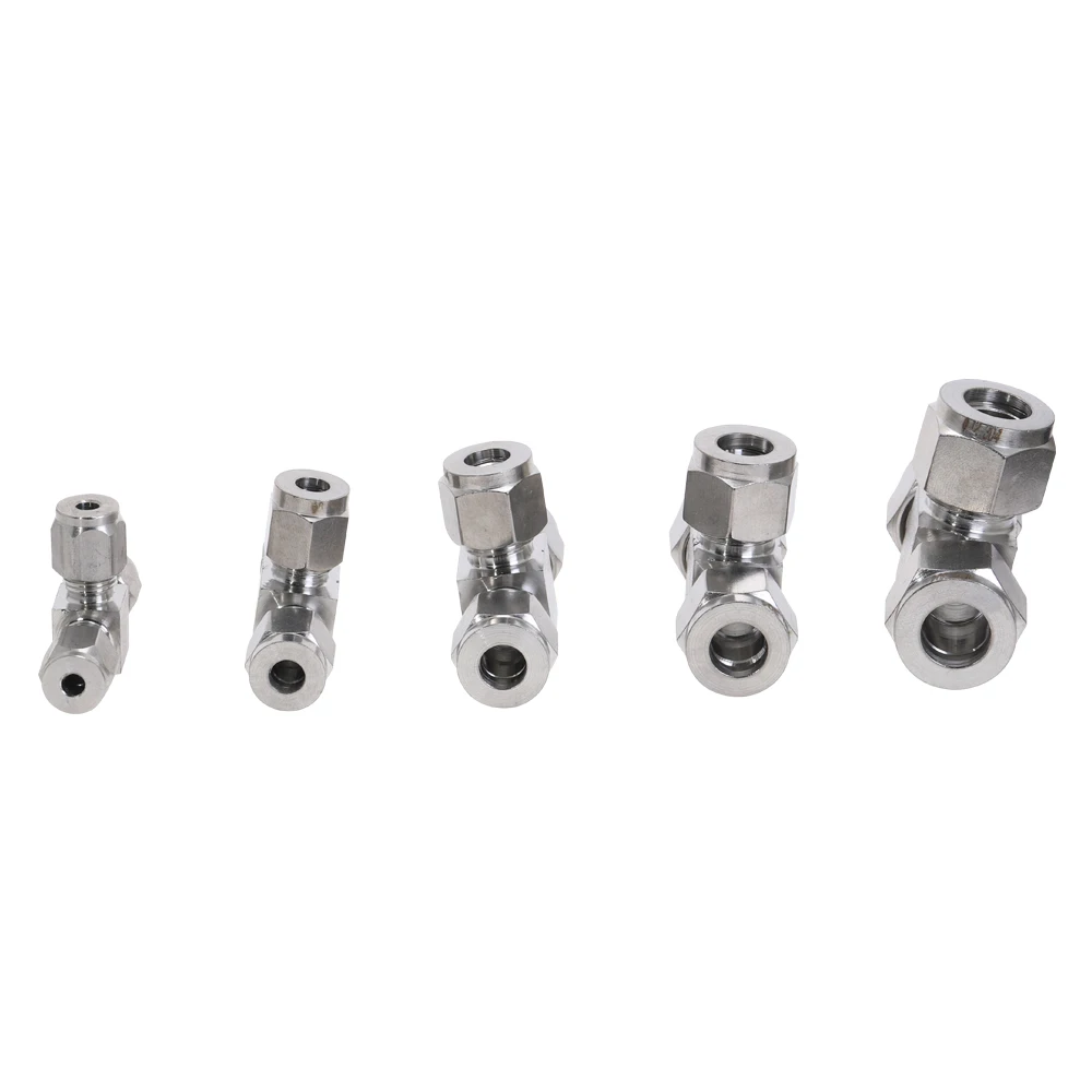 Фитинги для труб тройник из нержавеющей стали 304 дюйма 1/8 1/4 3/8 3 4 6 8 10 12 мм т