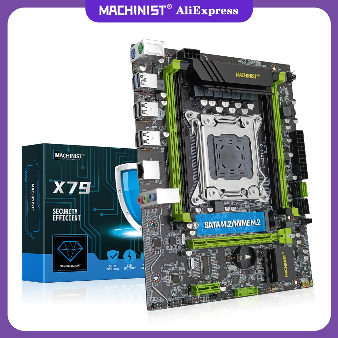 

MACHINIST X79 материнская плата для настольного компьютера LGA 2011 поддержка DDR3 REG ECC RAM Intel Xeon E5 v1 & v2 процессор X79 V2.82H материнская плата